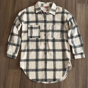 Black/cream flannel shirt dress or tunic